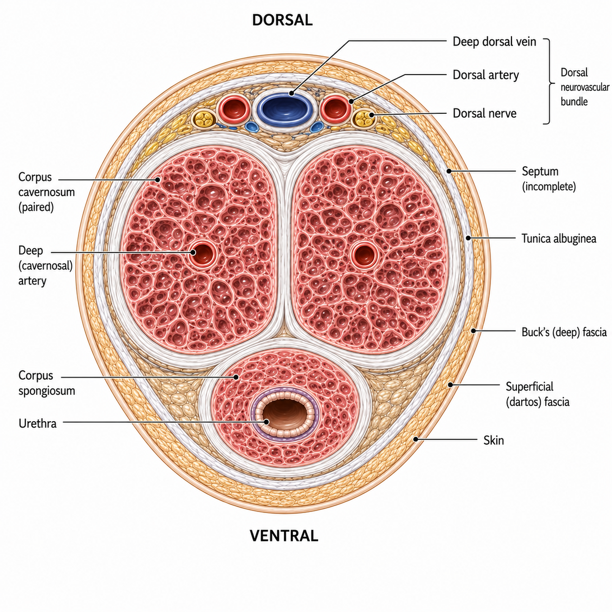 Penis — transverse cross-section